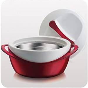 Pinnacle Thermoware 3-Pc Set Stainless Steel Bowl Insulated Food Container,  Red 